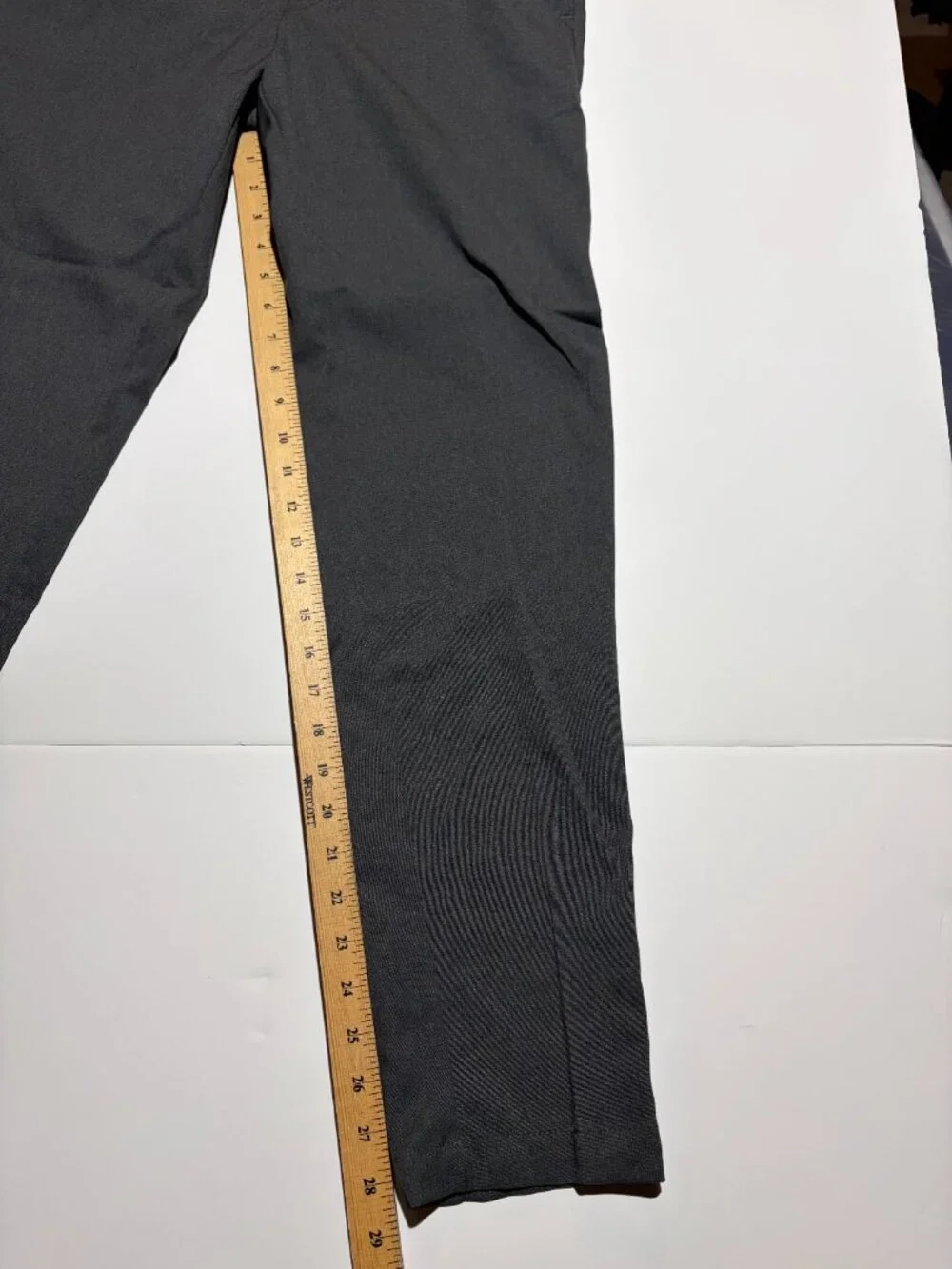 Tailored straight-leg gray dress pants by Hagger.